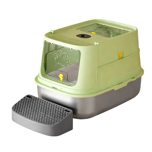 Grande <span class=keywords><strong>litière</strong></span> <span class=keywords><strong>pour</strong></span> <span class=keywords><strong>chat</strong></span> en acier inoxydable, armoire, plante, <span class=keywords><strong>litière</strong></span> <span class=keywords><strong>pour</strong></span> <span class=keywords><strong>chat</strong></span> en acier inoxydable, fermée, nettoyage facile - Product Image 2