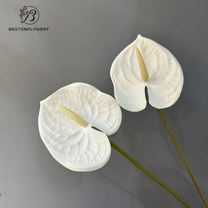 ดอกไม้พลาสติก 3 มิติ ขายดี ดอกอันธูเรียมยางนิ่มเทียม คุณภาพสูง สำหรับตกแต่งบ้าน - Product Image 3