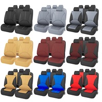 Housses de siège de voiture universelles DURUO en cuir PU perforé, respirantes, protection de coussin de siège auto pour véhicules 5 places