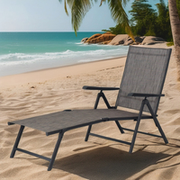 Chaise longue en métal de style moderne de haute qualité Mobilier de salle à manger d'extérieur polyvalent pour jardin, plage, parc ou restaurant