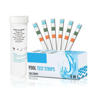 Bandelettes de test de la qualité de l'eau <span class=keywords><strong>pour</strong></span> <span class=keywords><strong>piscine</strong></span>, spa et jacuzzi, 4 paramètres - Product Image 1