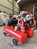 Compresseur d'air à piston portable YiBang 18,5 kW 3,5 m³/min 5 bars à double réservoir, refroidi par air, pour travaux routiers
