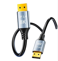 Câble 8K de haute qualité, 8K 60Hz, 4K 240Hz, transfert audio-vidéo, câble DP V1.4 pour projecteur HDTV, moniteur, jeu visuel 3D
