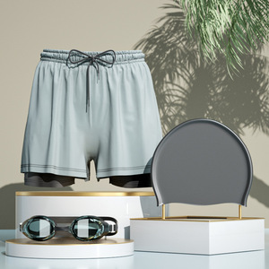 Costumi da bagno a due strati da uomo, costumi da bagno estivi elasticizzati <span class=keywords><strong>e</strong></span> accattivanti, pantaloncini da uomo ad asciugatura rapida - Product Image 6