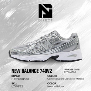Zapatillas New Balance 740v2 'Silver Castlerock' Cómodas para Caminar, Casuales, para Todas las Temporadas, Diseño Sólido, para Correr - Product Image 6