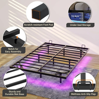 Lit moderne réglable en métal King/Queen/Full - Durable et confortable, montage facile pour appartements, hôtels, chambres à coucher
