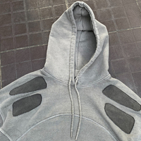 Hochwertige benutzer definierte Logo Patch Stickerei Herren Hoodie Schwergewicht 400GSM 500GSM 600GMS Cotton Acid Wash Pullover Hoodies