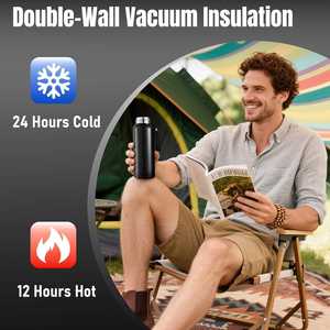 Nuevo Termo Clásico de Acero Inoxidable para Oficina, 600/800/1200/1500ml, para Sopa, con Pantalla LED de Temperatura, Mantiene la Temperatura de 12-24 Horas - Product Image 5