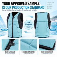 Gilet de sauvetage personnalisé pour adulte avec fermeture éclair frontale, rembourrage intégré, protection poitrine et dos pour le foiling