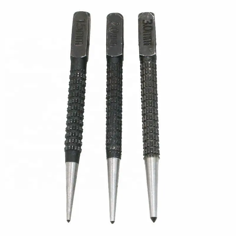 High Hardness 3pcs Professional Sample Punching Center Impact Location Cylinder Drill Hole Pin Punch Out