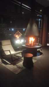 Chimenea <span class=keywords><strong>de</strong></span> aislamiento térmico personalizada Casa <span class=keywords><strong>de</strong></span> madera Uso Mesa redonda Chimenea <span class=keywords><strong>de</strong></span> acero para quemar madera - Product Image 6