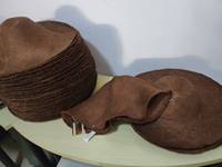 Topi Koboi Jerami Parasisol ND455, Bahan Jerami Cepeline, Ukuran 6 hingga 8 Inci, Topi Koboi Musim Panas