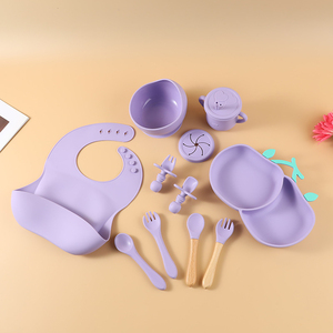 库存食品级硅胶吸盘分格餐盘套装家用婴儿专用餐饮用品 - Product Image 6