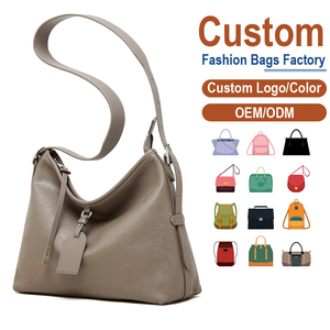 Bolso de Hombro de Cuero Directo de Fábrica - Piel Genuina de Vacuno, Detalle de Etiqueta Colgante, Cierre de Cremallera, Colores Personalizados, MOQ Bajo para Boutiques - Product Image 1