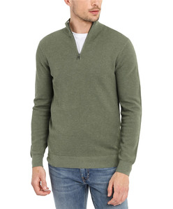 Men's 100% Cotton <strong>Plain</strong> Design Zip up Rugby Shirt <strong>Jumper</strong> - Product Image 4