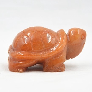 2 pulgadas al por mayor mano tallada Animal de piedras preciosas Aventurina roja Animal tortugas figuras - Product Image 2