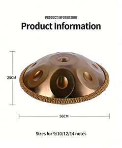 Tambour Handpan en acier inoxydable <span class=keywords><strong>de</strong></span> 22 pouces, 9 notes, avec étui et support - Product Image 4