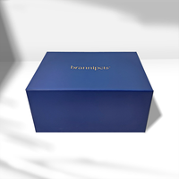 Boîte rigide pliable magnétique personnalisée en gros, bleue, avec estampage à chaud doré pour emballage cadeau d'articles pour animaux de compagnie