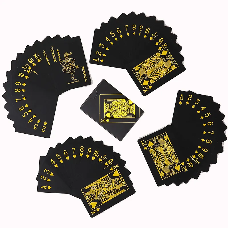 Omet Black Paper Carte Poker Dealer Custom Marked Personal Playing Game Cartas Kartu Poker dengan Logo Juegos De Cartas