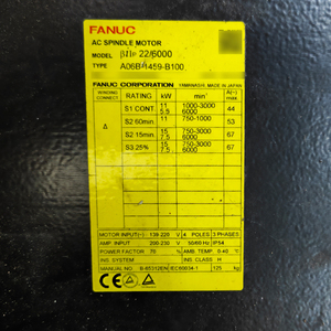 มอเตอร์เซอร์โว AC รุ่น FANUC A06B-1459-B100 biIP 22/6000 Alpha Series - Product Image 3
