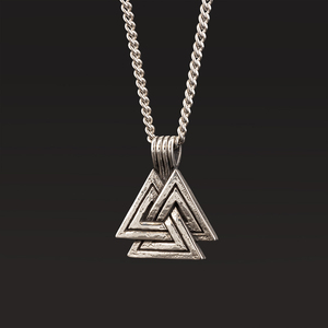 Collana Vichinga da Uomo in Acciaio Inossidabile, Ciondolo Amuleto Nodo Vichingo Valknut della Mitologia Norrena - Product Image 1