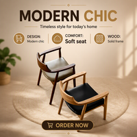 Chaises de restaurant modernes et durables en bois massif avec dossier en cuir - Utilisation commerciale pour restaurants, hôtels, cafés et salons de thé