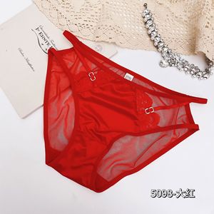 Mutandine a triangolo con fiocco di pizzo <span class=keywords><strong>rosso</strong></span> Sexy da <span class=keywords><strong>donna</strong></span> mutandine trasparenti biancheria intima trasparente puro desiderio perizoma - Product Image 2