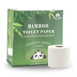 Papel higiênico de bambu biodegradável de tecido higiênico de marca própria diretamente da fábrica