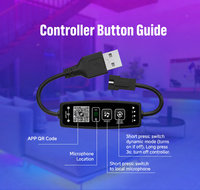 Contrôleur LED USB RGBIC avec application Bluetooth et minuterie, peut clignoter et s'afficher en rythme avec la musique, modes personnalisés, changements multimodes