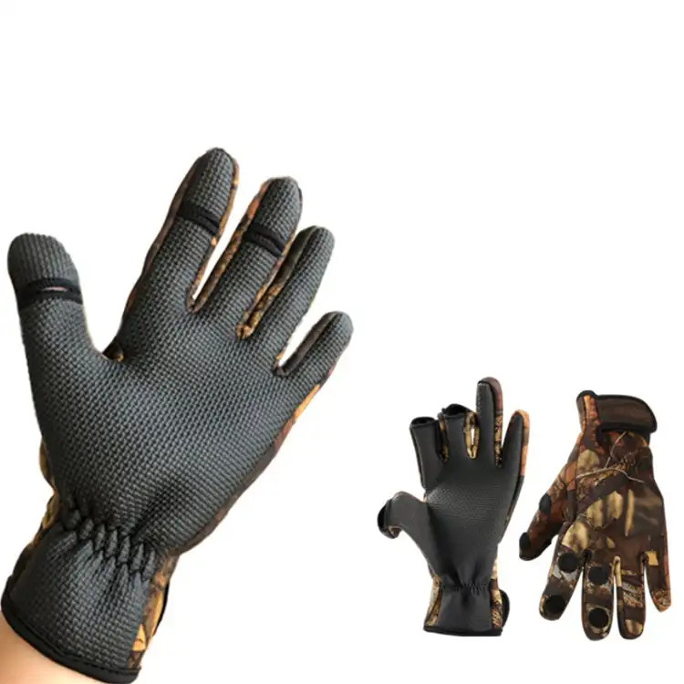 Anti-slip Waterdichte Bescherming Handschoenen met 3 Blootgesteld Vingers Mannen Vissen Handschoenen