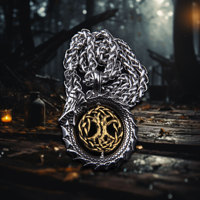 Bijoux punk tendance en acier inoxydable pour hommes Collier à pendentif queue de serpent avec dragon et croix pour la fête