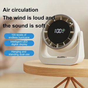 Ventilador de Circulación de Aire Recargable USB sin Aspas, Ventilador de Torre Silencioso para Escritorio, Pantalla LED, Portátil, para Uso Doméstico y en la Cocina - Product Image 5
