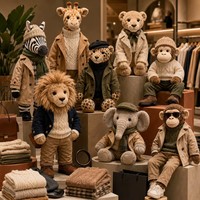 Peluche personnalisée Safari Gentleman, Lion Girafe Zèbre Éléphant Léopard Singe Peluche douce