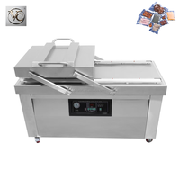 Équipement d'emballage sous vide automatique à double chambre FKJX Type 500 600 pour viande rôtie, poulet, canard, oie (film/sachets/poches)