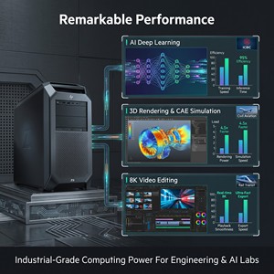 תחנת עבודה שולחנית HPE Z8G4 בעלת ביצועים גבוהים, מעבד כפול Xeon Scalable, מוכנה לכרטיס מסך RTX, למידה עמוקה של בינה מלאכותית, תחנת עבודה מסוג Tower. - Product Image 2