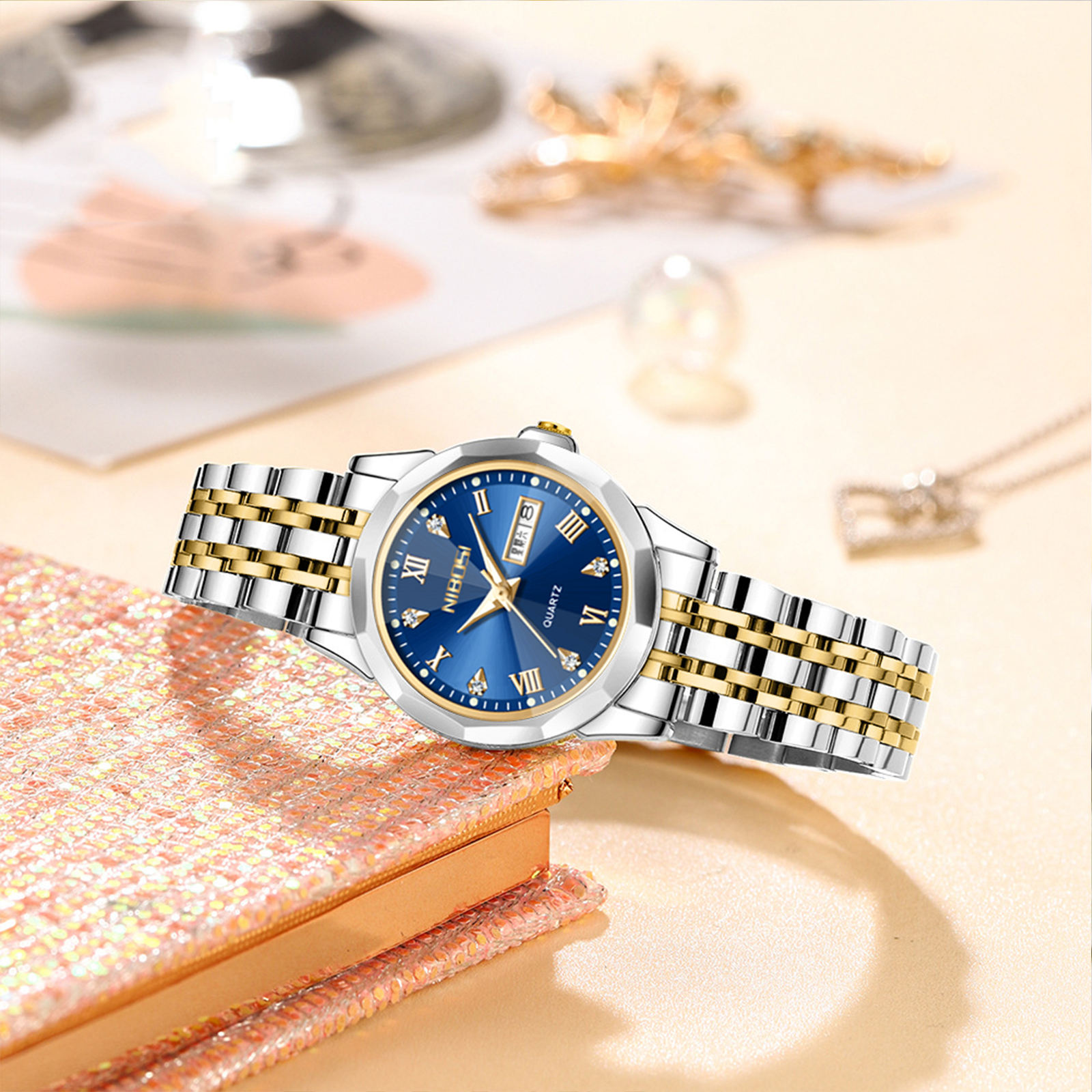 NIBOSI 2618 OEM personalizar logo Relogio Feminino diseño mujeres relojes  de pulsera diamantes señoras relojes de cuarzo