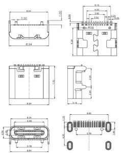 USB 3.0 Motherboard For Mobile Phone Charging Motherboard SMT Type-c 16Pin Fast Charging Motherboard Connector