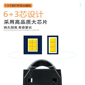 Factory Direct 1.5-Inch Dual-Lamp <b>LED</b> Matrix Bi-Beam <b>Module</b> 12V 100W High-Power Modified Car Headlights Integrated High/Low - Product Image 4