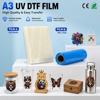 Nouveau Film de Transfert UV DTF Qinyu AB, Feuilles de Film UV DTF A3, Films de Transfert PET