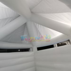 Outdoor party jumping bouncy castle white <b>inflatable</b> wedding bouncer house with curtain decoration - Product Image 6