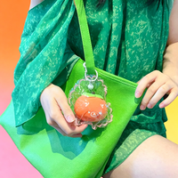 Porte-clés Squishy Fruité Mignon de Dessin Animé, Jouet Anti-stress à Rebond Lent en Forme de Kaki, Jouet de Simulation Alimentaire pour Soulager le Stress, Vente en Gros