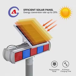 ไฟเตือนจราจรแบบกระพริบ LED พลังงานแสงอาทิตย์ สีแดงน้ำเงิน สำหรับงานก่อสร้าง - Product Image 2