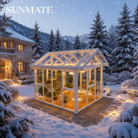 Serre moderne en aluminium avec verre trempé isolant, véranda, jardin d'hiver, abri pour patio extérieur et jardin