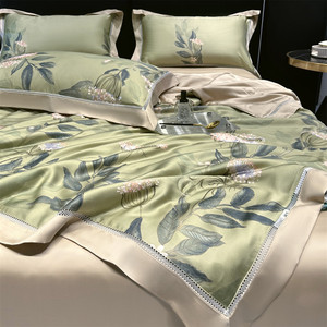 Juego de Cuatro Piezas de Edredón de Verano con Estampado Digital, Estilo Nórdico, Personalizable, Sábanas de Lyocell para Aire Acondicionado - Product Image 3