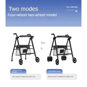 Durable Walking Aids Mobility 4 Wheels Chair Aluminum Foldable Carbon Fiber <b>Walkers</b> <b>Rollators</b> - Product Image 5