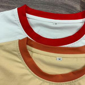 Venta caliente personalizado en blanco de alta calidad para mujer ligero 180 Gsm Algodón elástico Regular Fit Color Block Baby Tees mujeres - Product Image 6