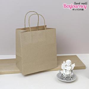 Sac en papier kraft brun avec poignées taille XL 19x13x21cm écologique avec doublure inférieure 20/40FT Standard de Thaïlande 0204028 - Product Image 2