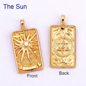<span class=keywords><strong>Tarot</strong></span> Cards Charm Pendant ,2021 New 18K Real Gold Plated DIY Jewelry Accessories para pulseras Collares Making M06 - Product Image 4