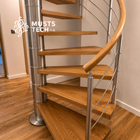 Escalier en colimaçon sur mesure, fabrication directe d'usine, design raffiné pour l'intérieur d'appartements