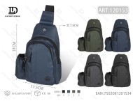 Borsa a Tracolla da Uomo con Tre Cinghie in Tessuto Oxford, Chiusura con Cerniera, Design Casual per Tutte le Stagioni - Product Image 1